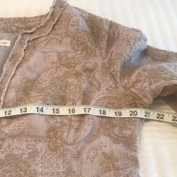 Coldwater Creek Taupe Linen Blend Blazer Size 12 - Picture 13 of 15